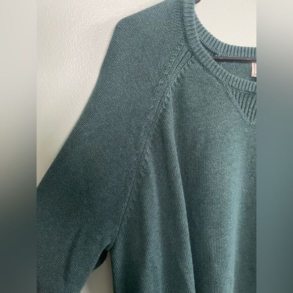 L.L. Bean Men’s Forest Green Cotton Cashmere Crew Neck  Sweater SZ XXL - Picture 5 of 8
